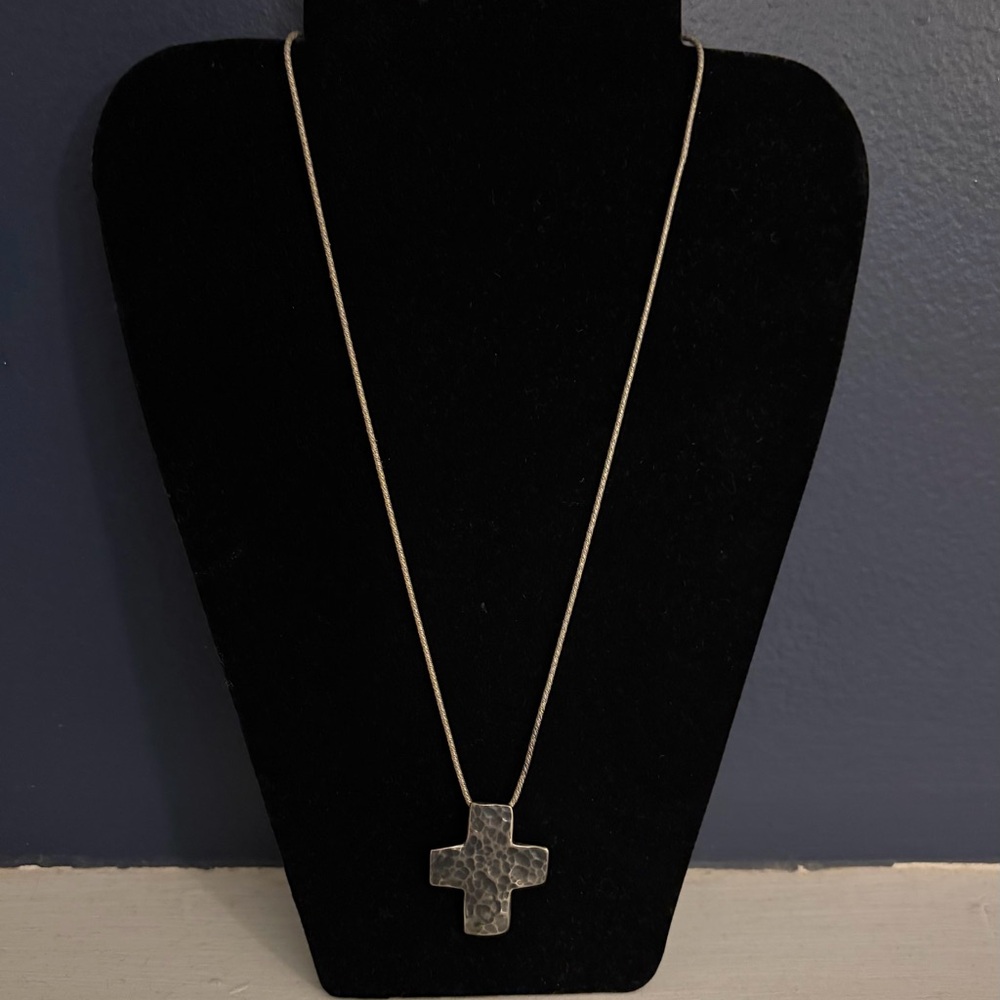 Silpada Hammered Sterling Silver Cross Necklace